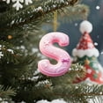 thumbnail image 5 of Pink 26 Alphabet Christmas 2D Acrylic Ornaments - 1pc 3.1in(8cm) Backpack & Car Pendant Decor, Cute Holiday Letter Hanging Accessories, Festive Christmas Alphabet Charms,, 5 of 7