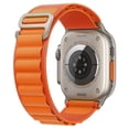 thumbnail image 1 of Compatible With Apple Watch Strap 49 Mm 45 Mm 44 Mm 42 Mm, Nylon Braided Loop Adjustable Orange, L, 1 of 5