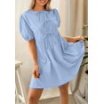 thumbnail image 3 of Vestido PRETTYGARDEN para mujer, minipajarita de verano en forma de A, azul claro, 3 of 8