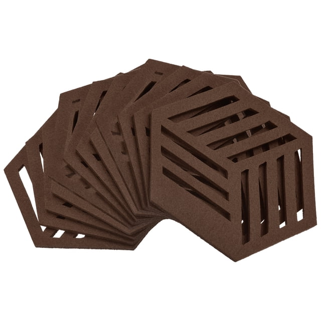 Fieltro Posavasos, 12uds Hexagonal Estera Almohadilla Posavasos para Bebida Copa Olla Cuenco Jarrón, Café