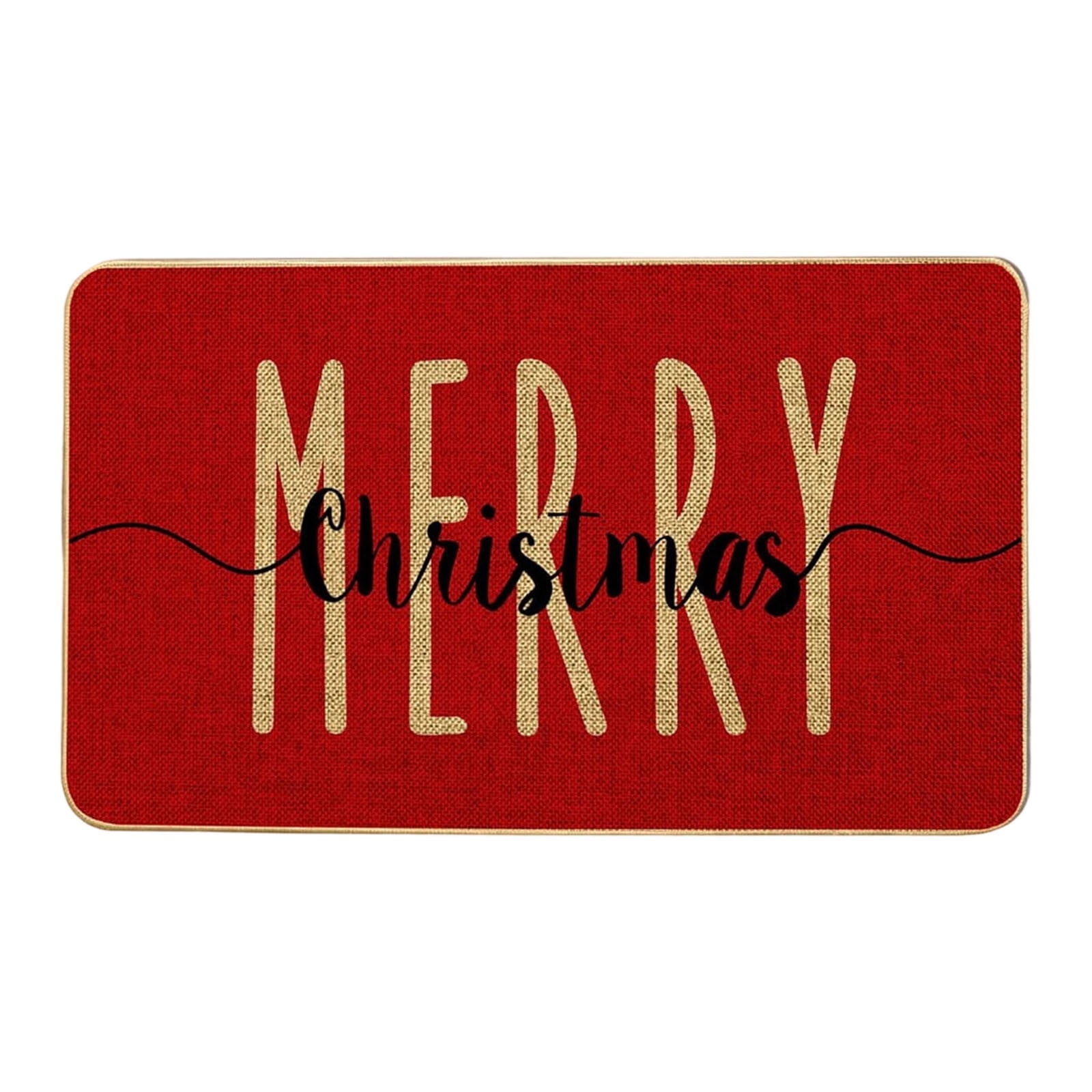 Merry Christmas Snowflake Welcome Decorative Doormat, Seasonal Winter Low-Profile Floor Rug Switch Mat for Outdoor 15.75x23.62 Inch