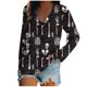 thumbnail image 1 of Camisetas con cuello en V para mujer Camisetas con estampado de Halloween Camiseta de manga corta Blusa Tops Fridja  bvmnju3393, 1 of 4