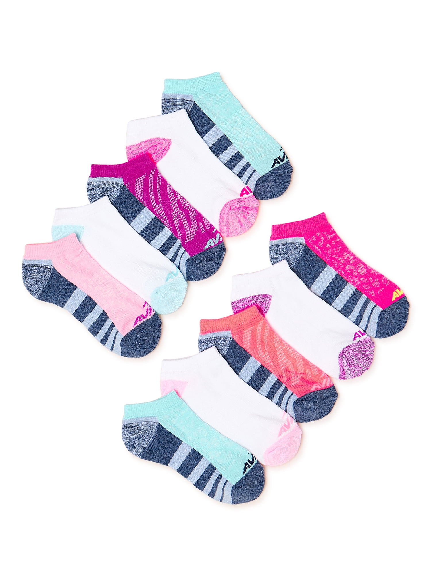 Avia Girls' No-Show Socks, 10 Pack - Walmart.com