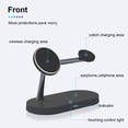 thumbnail image 4 of 3-in-1 Wireless Charging Dock Station LED Charger Touch Multiple Devices 3 Control with Night Light Adjustable Table Stand Pad for Hotel Black, 4 of 8