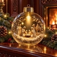 thumbnail image 5 of MYUNNIL Light Up Christmas Globe Ornaments, 3" Religious Clear Nativity Scene Hanging Ball Decoration with Built-In Warm LED Light, Cute Waterproof Seasonal Pendant for Tree Home Decor, 5 of 7