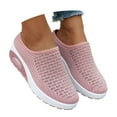 thumbnail image 3 of XEGLSBU Sabots Mule à Coussin d'Air en Maille Extensible Tricotée pour Femmes Mode Confortables Bout Rond Fermé Respirants à Enfiler à Talon Compensé Mules Orthopédiques Espadrilles pour l'Été Décontractées Plage Marche Pantoufles, 3 of 9