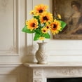 thumbnail image 6 of Artificial Sunflower Faux Bouquet Realistic Silk for Home Vase Wedding Centerpiece Housewarming 11.8 Inch, 6 of 6