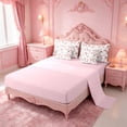 thumbnail image 3 of meiyoeat Pink Ribbon Bows 7 Pieces Full Size Bedding Sets For Girls,Fashion Western Cowgirl Boots Full Size Bed in a Bag For Kids,Pink Reversible, 3 of 7
