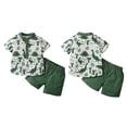 thumbnail image 6 of BemeyourBBs Toddler Baby Boy Summer Clothes Infant Baby Boys Dinosaur Outfits Short Sleeve Button Down Shirt Top Elastic Waist Pockets Shorts 2pcs Set, 6 of 7