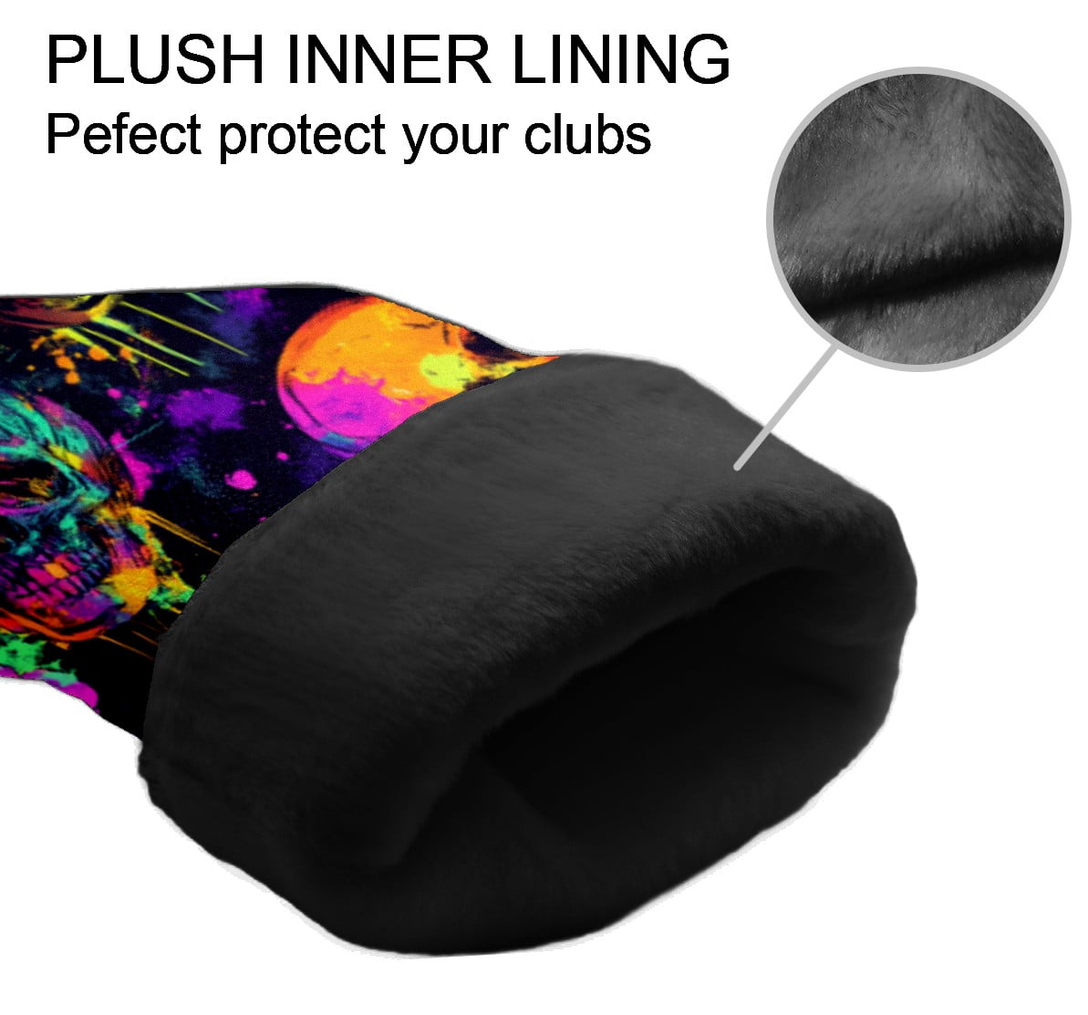 Golf Club Head Cover Waterproof Leather Golf Accessories HeadCovers Set Driver Headcover for Women Men Colorful Skull And Rose Pattern