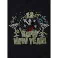 thumbnail image 4 of Camiseta para Mujer Traje de VeranoWomen's Festive Black T-Shirt with Colorful New Year's Eve Champagne & Clock Print - Casual Round Neck, Short Sleeve, Polyester, Machine WashableFather's Day, Moth, 4 of 7