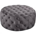 thumbnail image 1 of Meridian Furniture Addison Ottomane et Banc en Velours Gris Capitonné à Boutons, 1 of 4