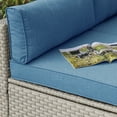 thumbnail image 2 of COSIEST 2-Piece Outdoor Gray Wicker Armless Chairs with Cushions, Pillows, 2 of 5