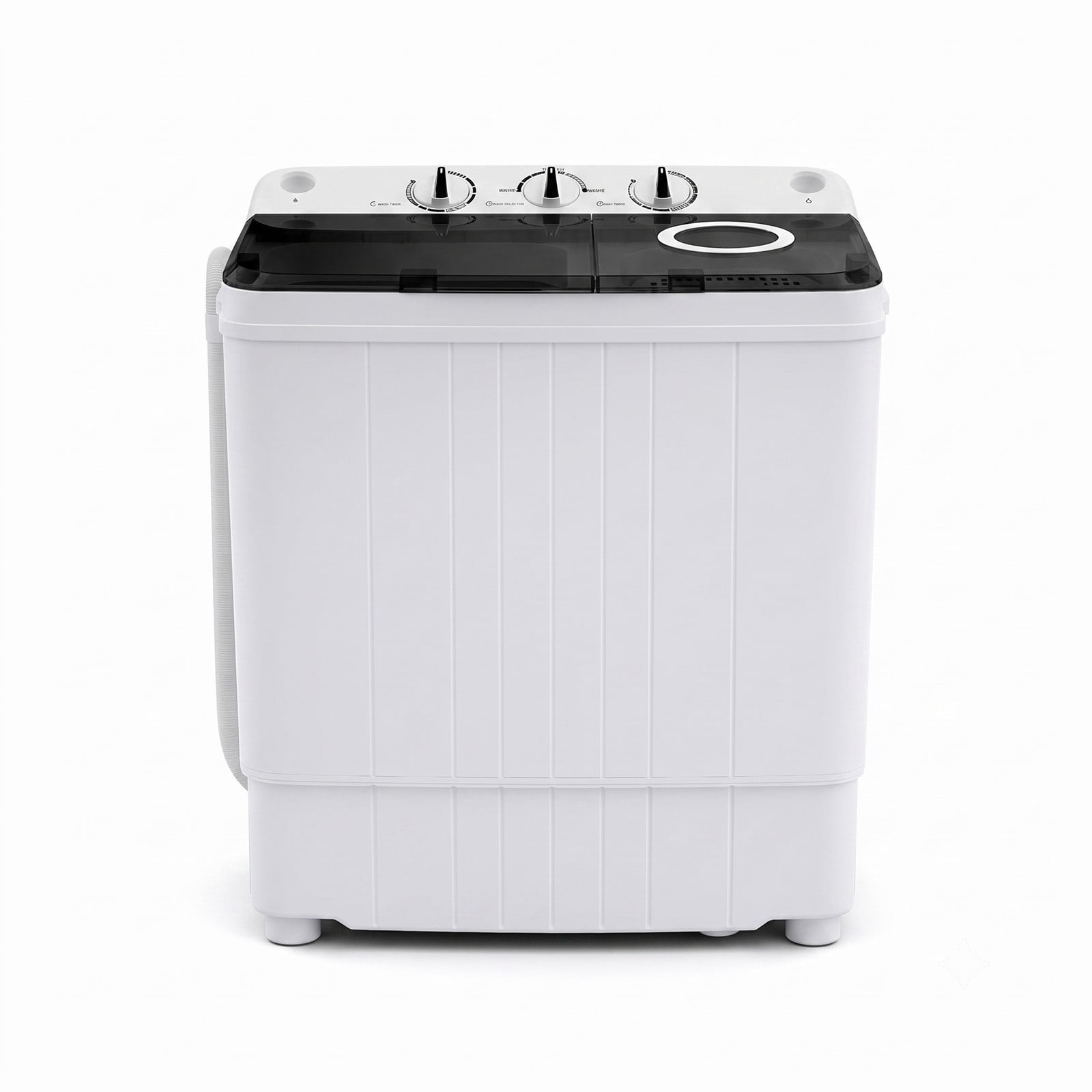 RUIE Portable Washing Machine 17.6 lbs Twin Tub Compact Washer and Spin Dryer Combo with Built-in Drain Pump for Apartments Dorms and RV, Black