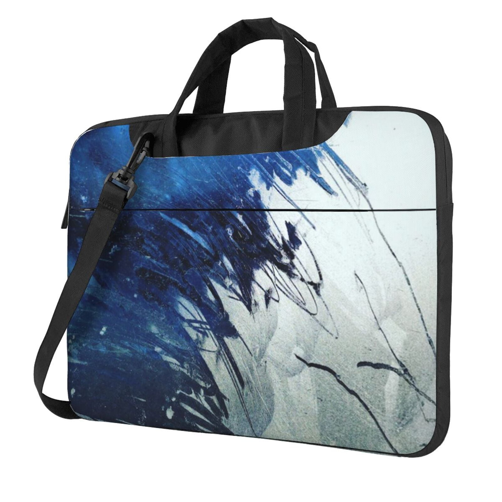 Blue Abstract Ink Laptop Bag, 15.6 inch Laptop or Tablet, Business Casual Laptop Bag