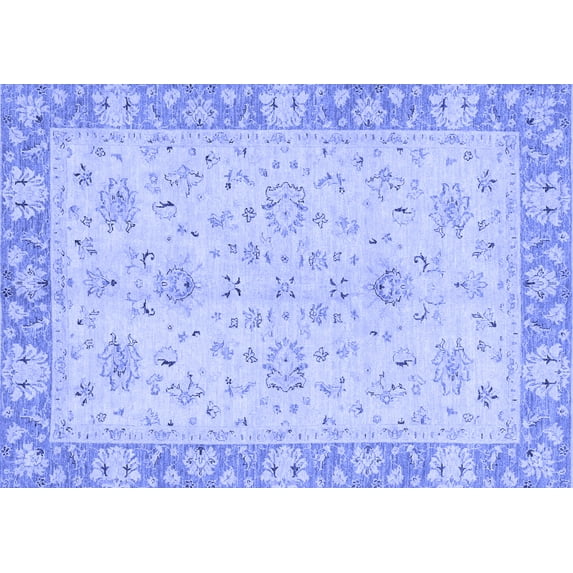 Ahgly Company Indoor Rectangle Abstract Blue Modern Area Rugs, 7' x 10'