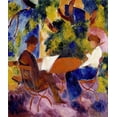 thumbnail image 2 of Macke, August 26x30 Black Ornate Wood Framed with Double Matting Museum Art Print Titled - At The Garden Table, 2 of 4