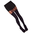 thumbnail image 3 of TELOLY Thigh High Stockings Stitching Lingerie Leg Stocking Socks for Women Black Stockings Thigh High, 3 of 7