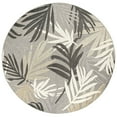 thumbnail image 2 of Oasis Modern Floral Gray and Beige Polypropylene Indoor Outdoor Area Rug, 5'x5' Round, 2 of 7