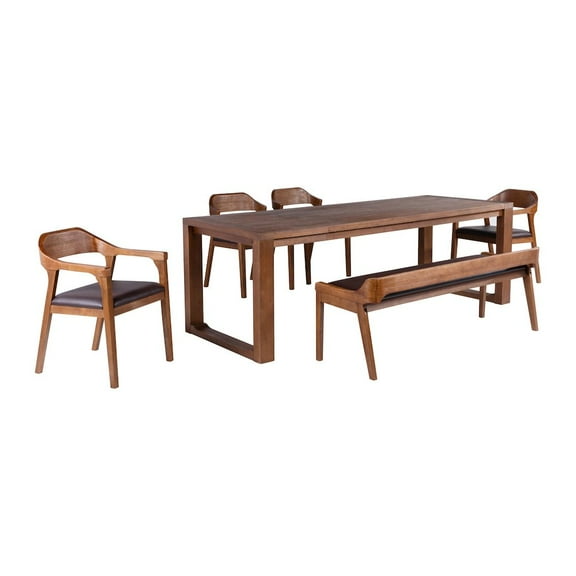 Boraam Rasmus 6pc Dining Set - Chestnut Wire-Brush Finish