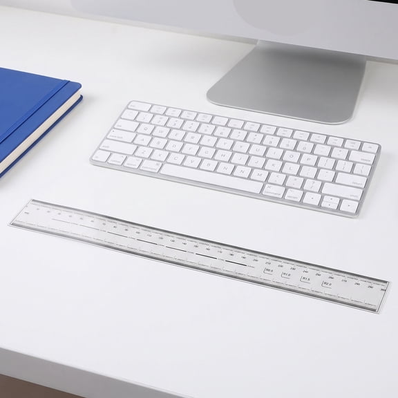 FOMIYES Flexible Transparent Ruler, Dual Sided Metric and Inch, for Industrial Use