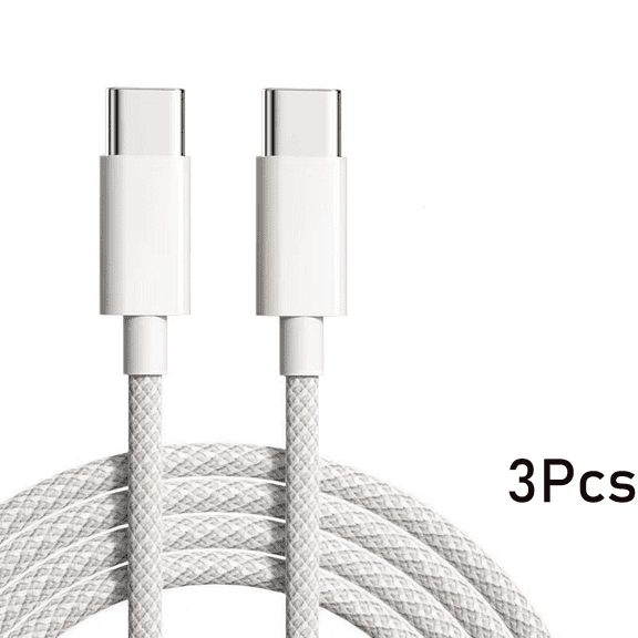 GJX 3Pcs USB Cable 60W Charging Power Fast Charging USB Type C Cable,Micro USB Cable with Data Transfer,White,9ft