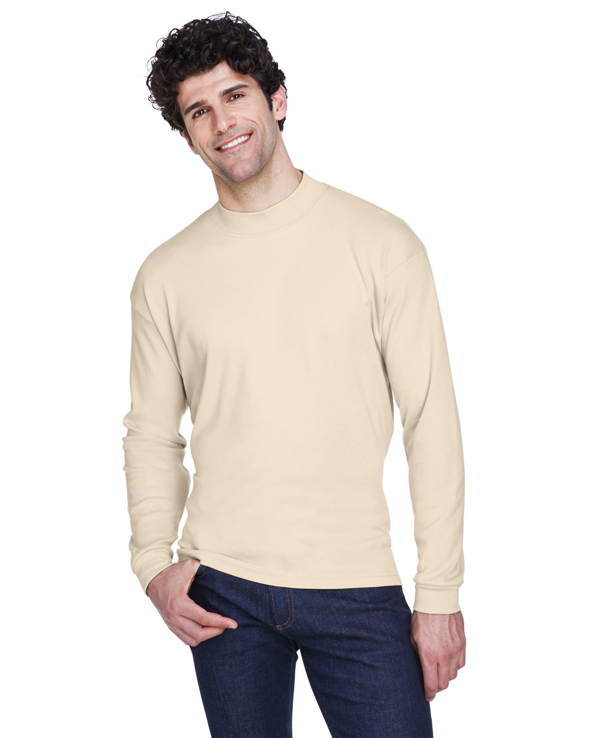 Ultraclub Adult Egyptian Interlock Long Sleeve Mock Turtleneck 8510 