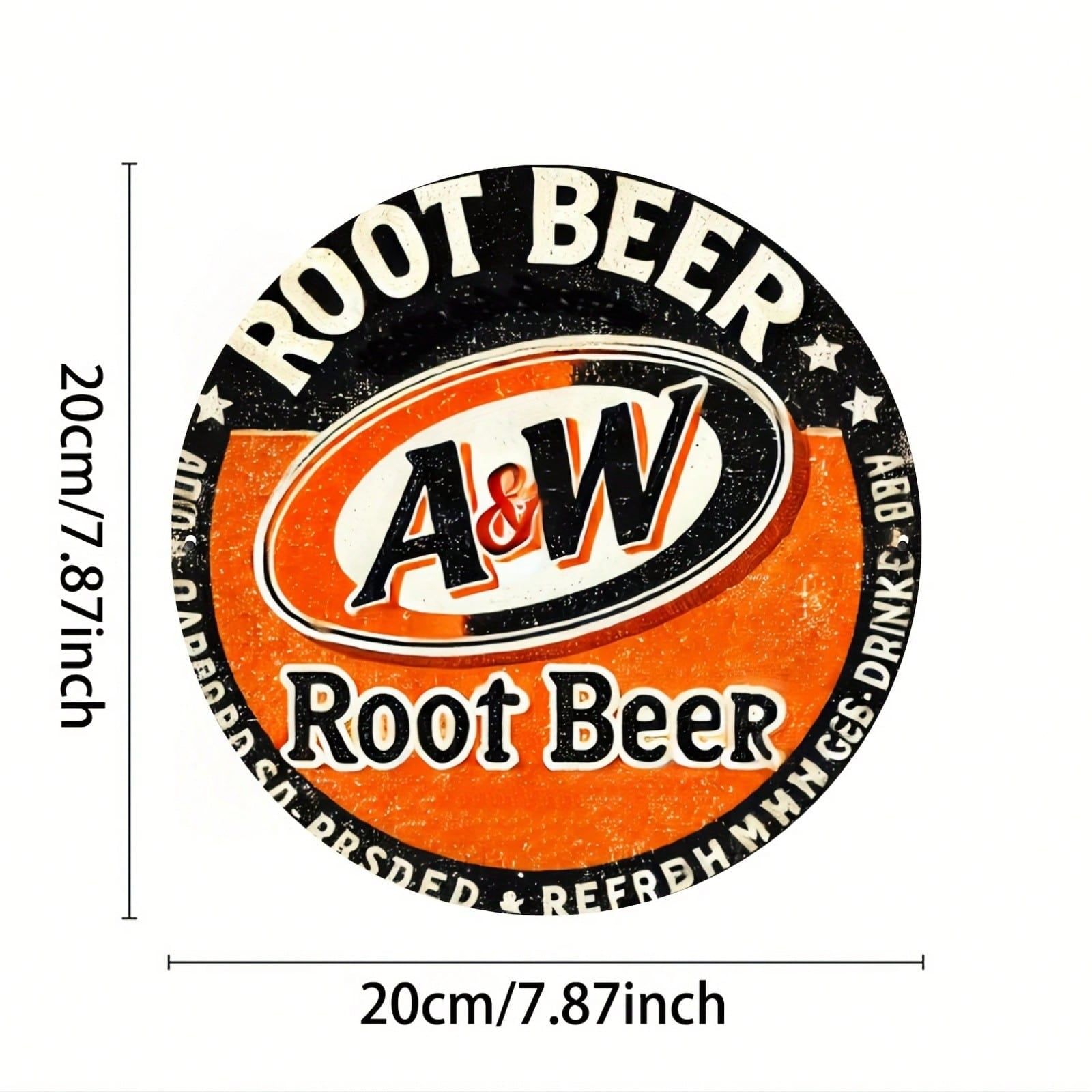 HELLOYOUNG A&W Cold Beer Sign 8x8 Inch Round Metal Wall Art, Durable Aluminum Indoor Outdoor Decor for Home Bar Cafe Living Room, Ideal Gift