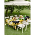 thumbnail image 5 of 60x84 Inch Outdoor Tablecloth with Umbrella Hole Zipper Rectangle Flower Gnomes Rectangular Tablecloths Outside Waterproof Yellow Botanical Floral Striped Star Bee Patio Table Cover for Picnic Party, 5 of 8
