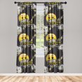 thumbnail image 3 of Ambesonne Game Emoji Curtains, Mad Faces Gamer Plot, Pair of 28"x63", Mustard Dark Grey White, 3 of 5