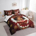 thumbnail image 3 of Manfei Merry Christmas 7pcs Bedding Comforter Set，Black Cute Princess Queen Bedding Sets,Gold Xmas Snowflake Queen Sheet Sets For Girls Kids,Super Cozy Room Decor Reversible, 3 of 8