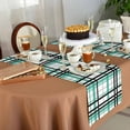 thumbnail image 5 of Black Green Grey Plaid Table Runner-Cotton Linen- 108 Inch Holiday Dresser Scarves, Simple Check Stripes Lines Country Tablerunner for Kitchen Coffee/Dining Living Room Dinner Scarf Décor 13x108, 5 of 7