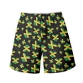 thumbnail image 3 of Binienty Jamaica Flag Heart Print Men's Board Shorts, Lightweight Men's Swim Trunks Polyester Adjustable Waist Men's Beach Shorts S - 4XL, 3 of 4