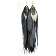 thumbnail image 1 of VANGANIA Aretes largos mujer de plumas Full Raven largos tornasol regalo mujer, 1 of 5
