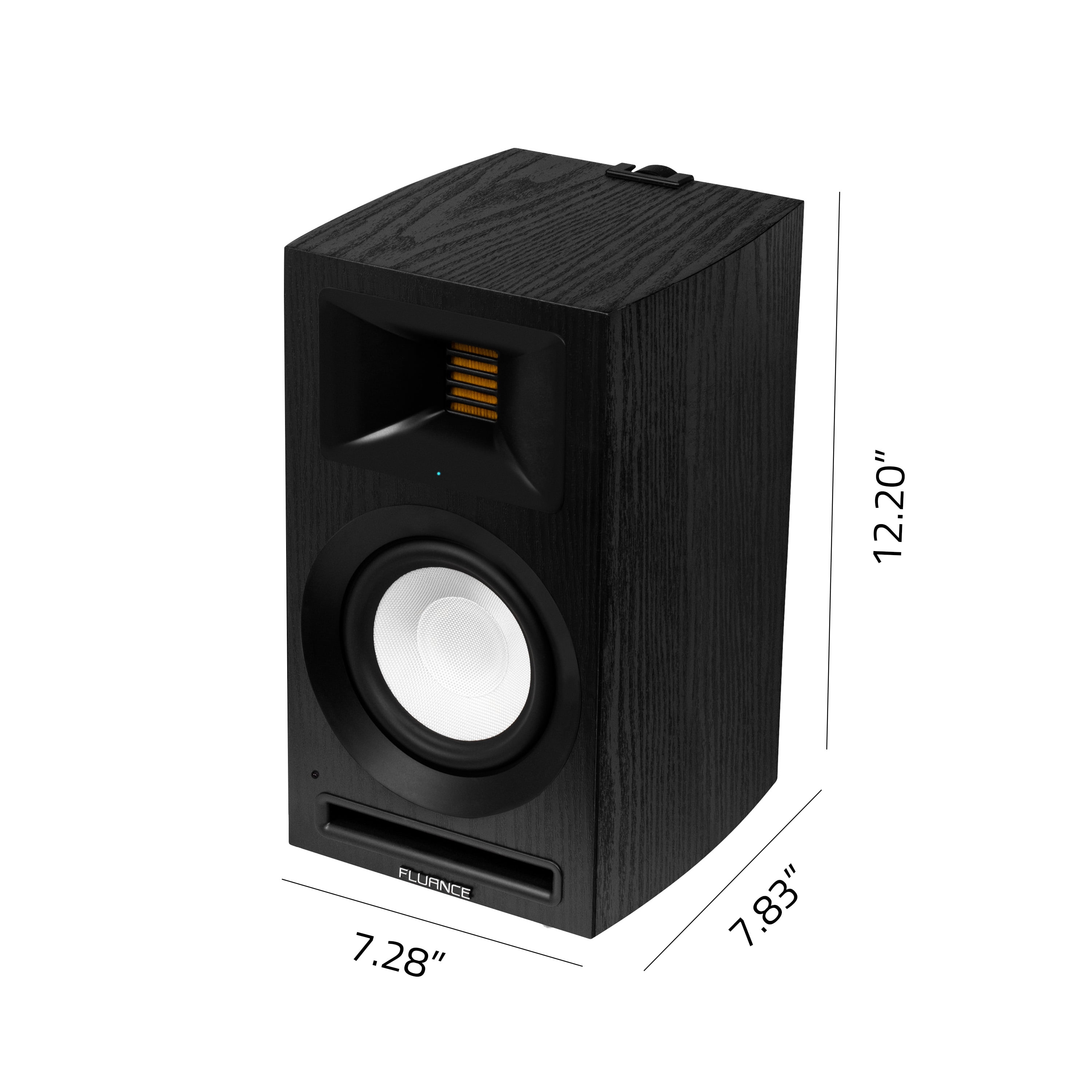 Fluance Ri71 Reference Stereo Powered Bookshelf Speakers with High Performance AMT Tweeters, 5" Drivers, 120W Amplifier for Music, Turntable, TV, PC - HDMI, Bluetooth, RCA & Subwoofer Out (Black Ash)