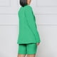 thumbnail image 2 of Chaquetas de traje de oficina Conjunto de pantalones cortos casuales de moda de manga larga de estilo simple de color sólido para mujer,blazer moda(Verde， XXL), 2 of 4