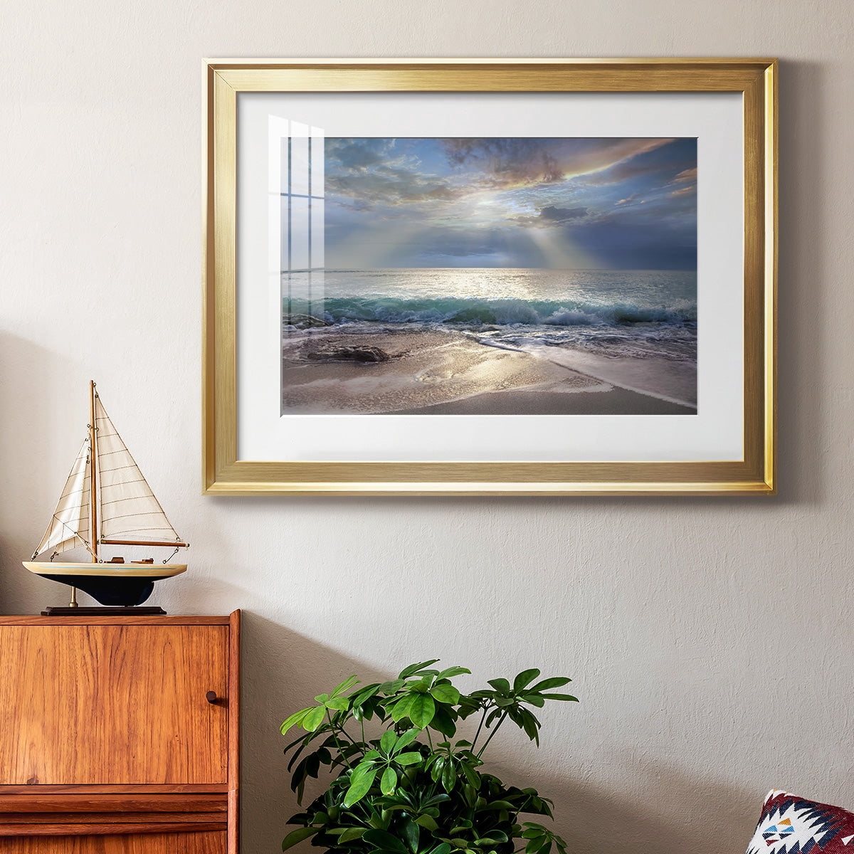 Aqua Blue Morning Premium Framed Print - Ready to Hang