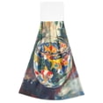 thumbnail image 5 of Yayeee Kitchen Hanging Hand Towels Set of 2 with Loop Bathroom Absorbent Tie Towel, Colorful Goldfish, 5 of 5
