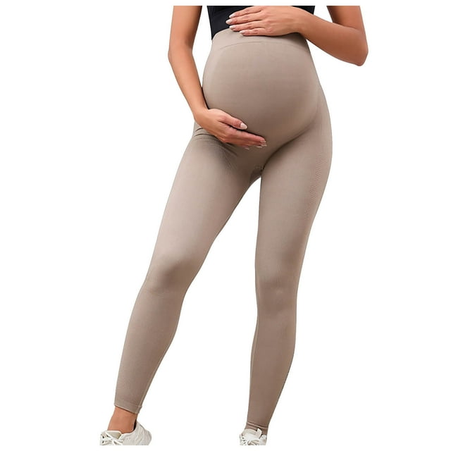 ShomPort Maternity Leggings Over The Belly Maternity Yoga Pants Womens High Waisted Pregnancy Workout Pants