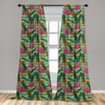 thumbnail image 5 of Ambesonne Flamingo Curtains, Pineapples Banana Leaf, Pair of 28"x95", Multicolor, 5 of 5