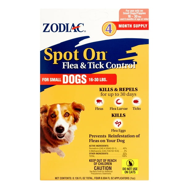 Zodiac Spot On Flea & Tick Control for Dogs and Puppies - Walmart.com