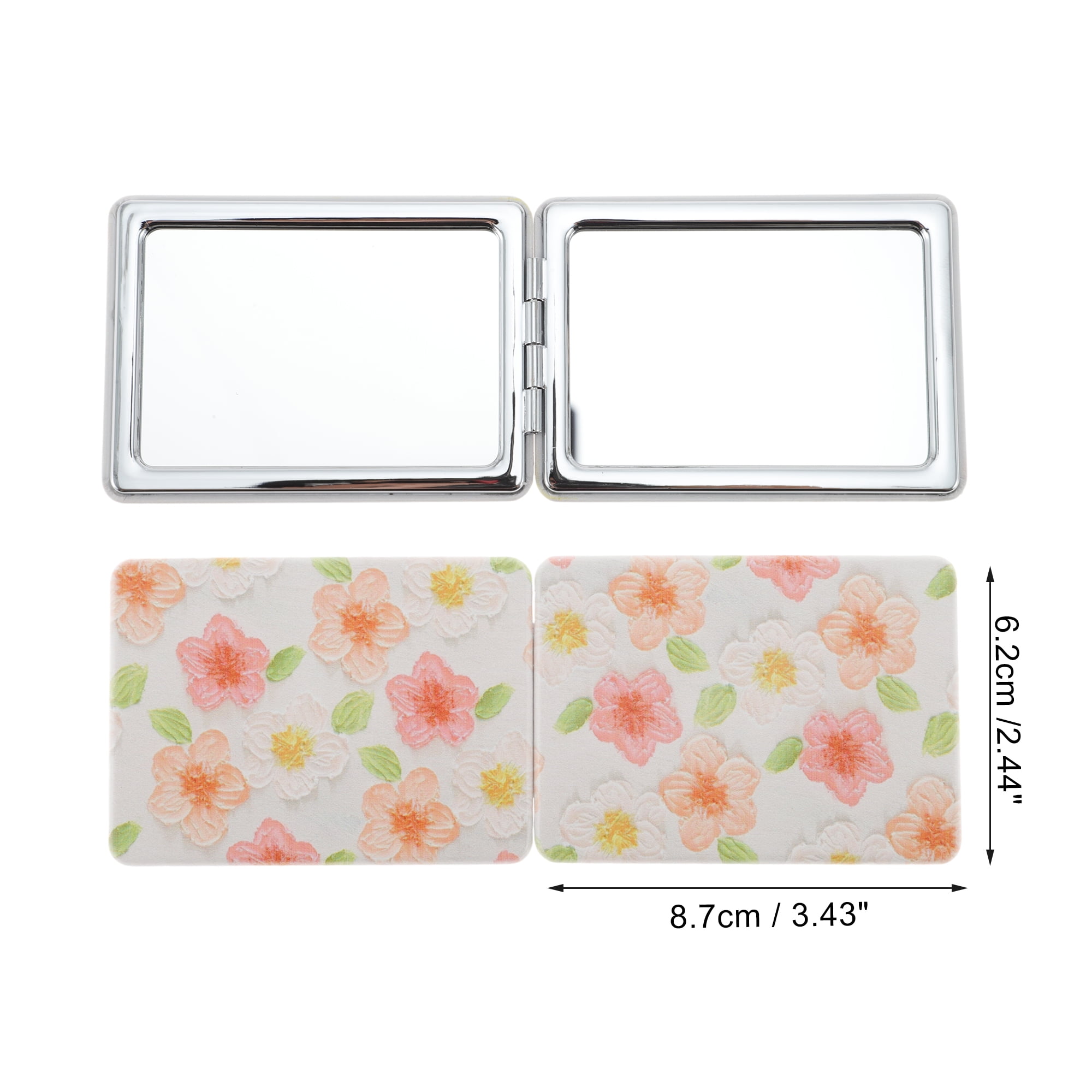 Unique Bargains Rectangular Hand-drawn Makeup Mirror White 1 Pc