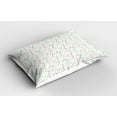 thumbnail image 2 of Ambesonne Party Pillow Sham 2 Pack, Dinosaurs Pale Color, 30"x20", Almond Green Pale Pink, 2 of 3