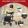 thumbnail image 5 of Giantex Rollator Walker, Folding Walking Aid w/6 Adjustable Height, Upright Walkers for Seniors Elderly, Black, 5 of 10