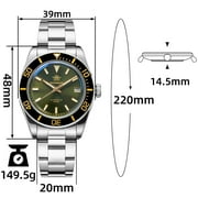 ADDIESDIVE Mens Automatic Watch NH35 Movement, Dive Watches with Ceramic Bezel, Sapphire Crystal, Luminous Analog Date, 200m Waterproof Stainless Steel Wristwatch for Business Casual