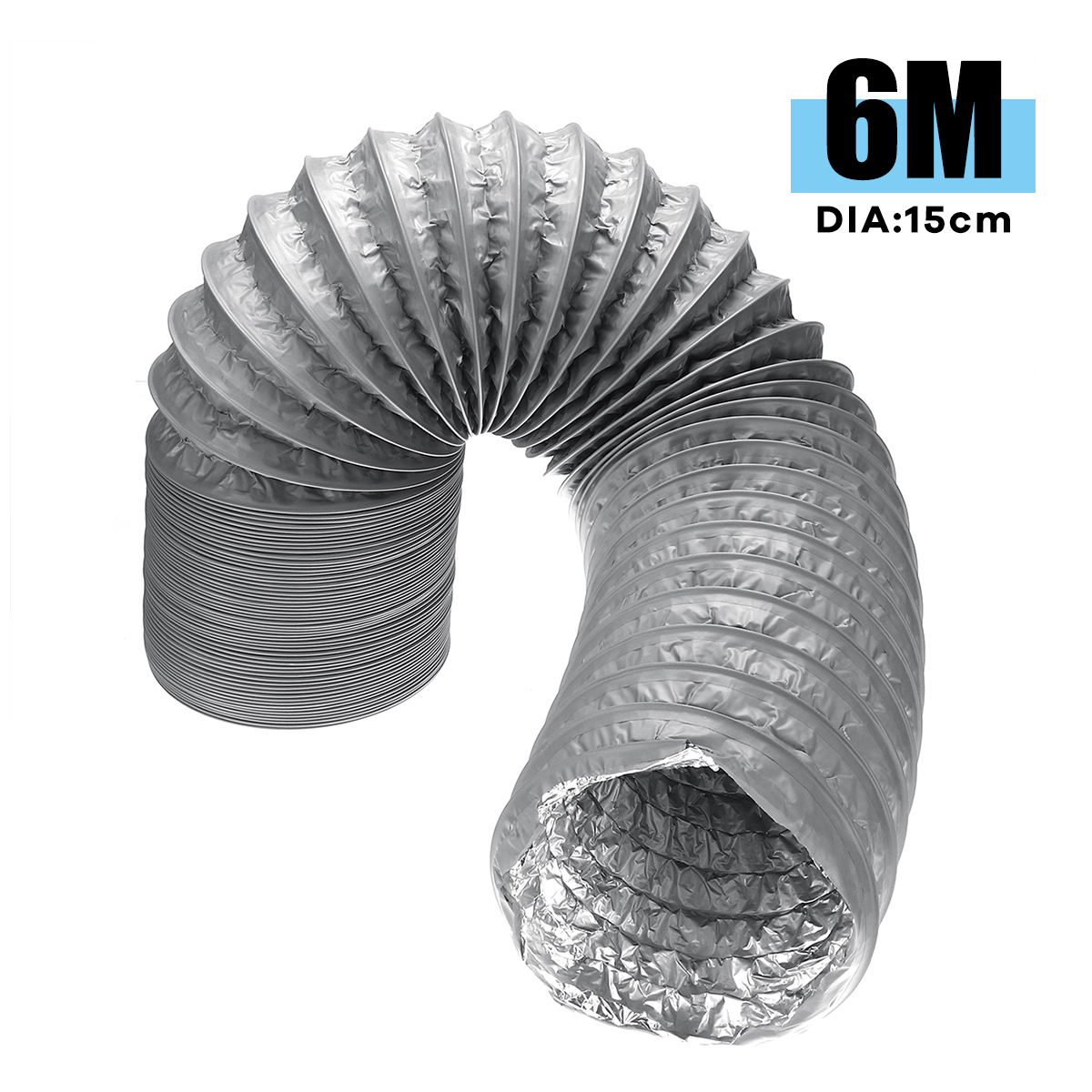 5ft /10ft /20ft 13/15cm Diameter Black Exhaust Pipe Vent Hose Outlet