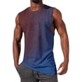 thumbnail image 2 of srobpty Mens Summer Print Sleeveless Round Neck Tank Tops Gradient Color for Fitness Training, 2 of 5