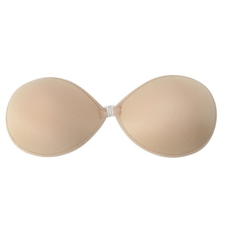 

Women Invisible Self Adhesive Silicone Bra Sexy Push Up Front Closure Strapless Bras(Nude A)