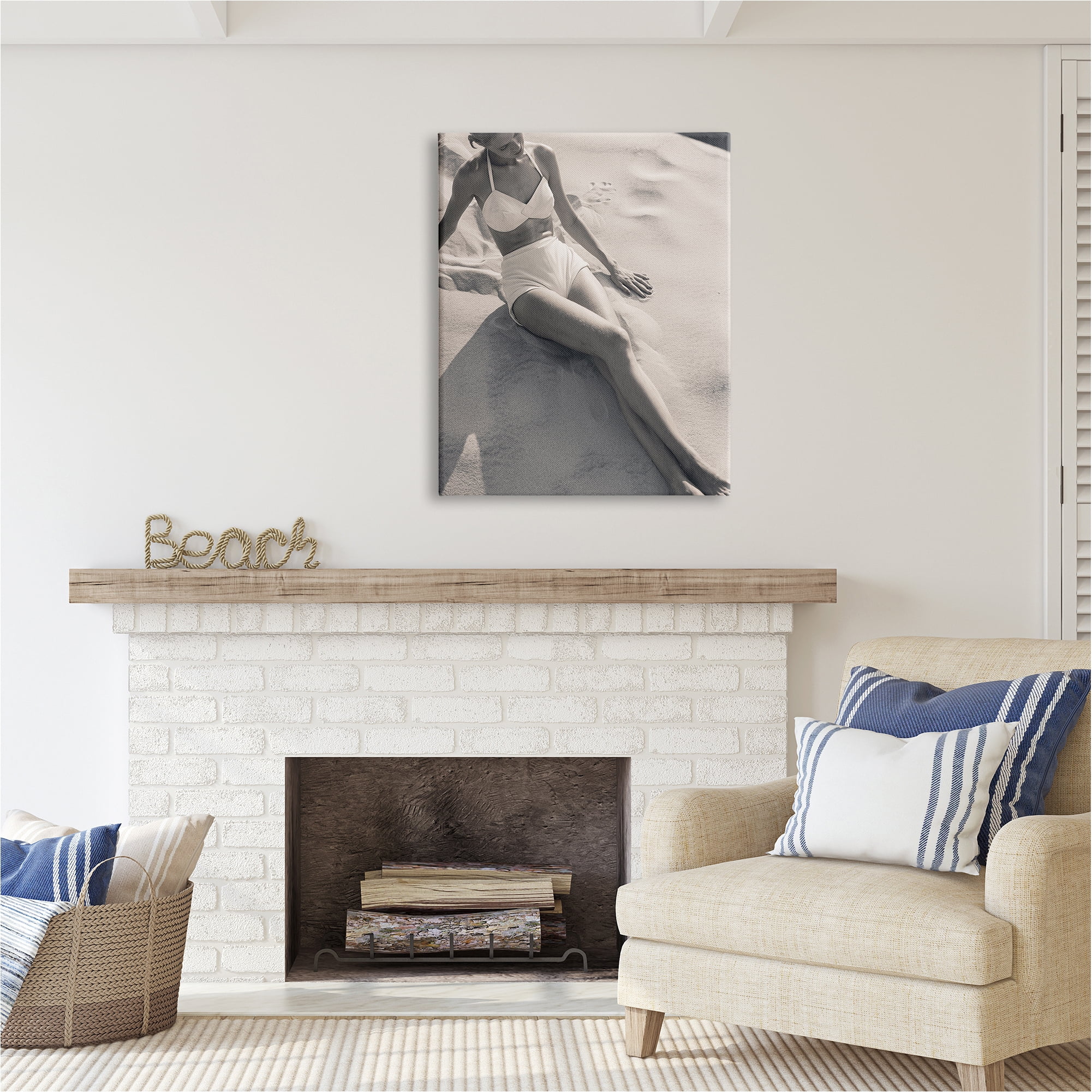 Stupell Industries Beach Fashion Photography Nature Photography Gallery Wrapped Canvas Art Print Wall Art, 30 x 40