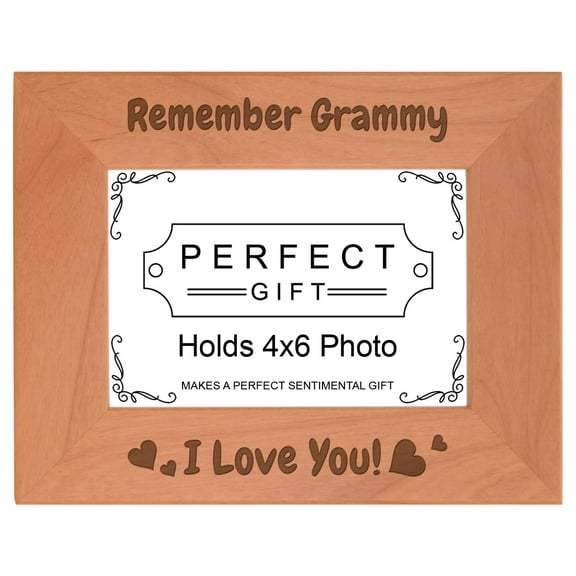 ThisWear Gifts for Grammy Gifts for Grandma Remember Grammy I Love You Wood Laser Engraved Landscape 4x6 Picture Frame